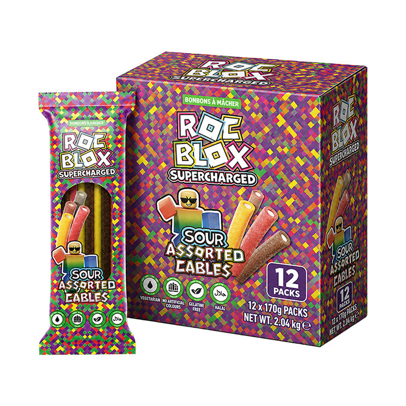 Roc Blox Supercharged Sour Cables 170g Assorted Box