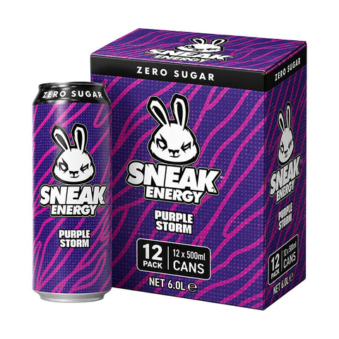 Sneak Energy Zero Sugar 500ml Purple Storm Box