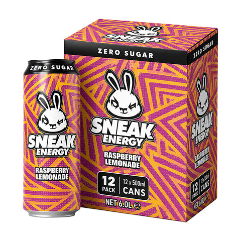 Sneak Energy Zero Sugar 500ml Raspberry Lemonade Box