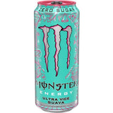 Monster Energy Zero Sugar 473ml Ultra Vice Guava Box - tropical guava flavor energy drink in a vibrant can.